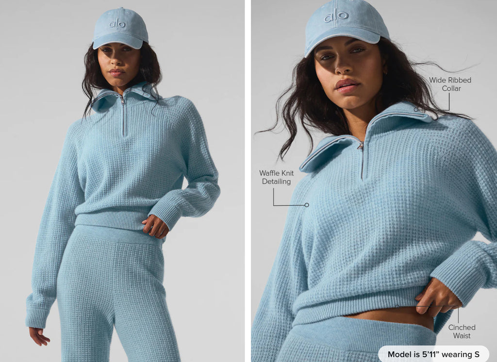 Cashmere Plush Waffle 1/4 Zip Pullover