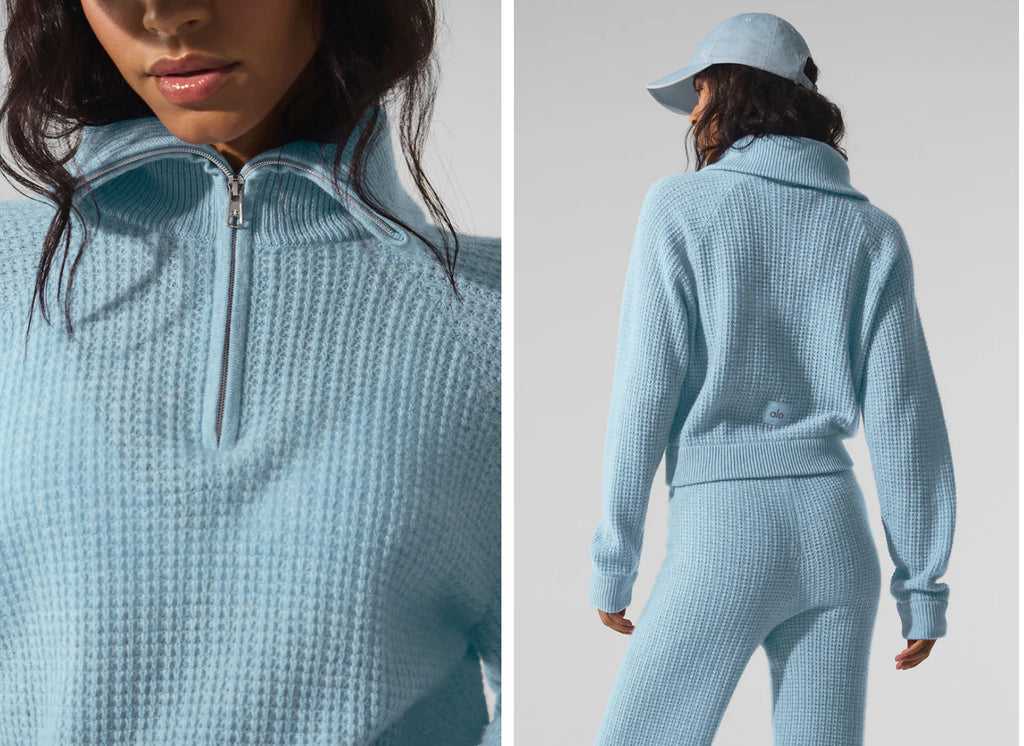 Cashmere Plush Waffle 1/4 Zip Pullover